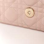 Lambskin Cannage Dior Talk Phone Pouch Rose Poudre