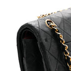 Lambskin Quilted Medium Double Flap Black