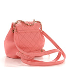 Lambskin Quilted Small Duma Drawstring Backpack Light Pink