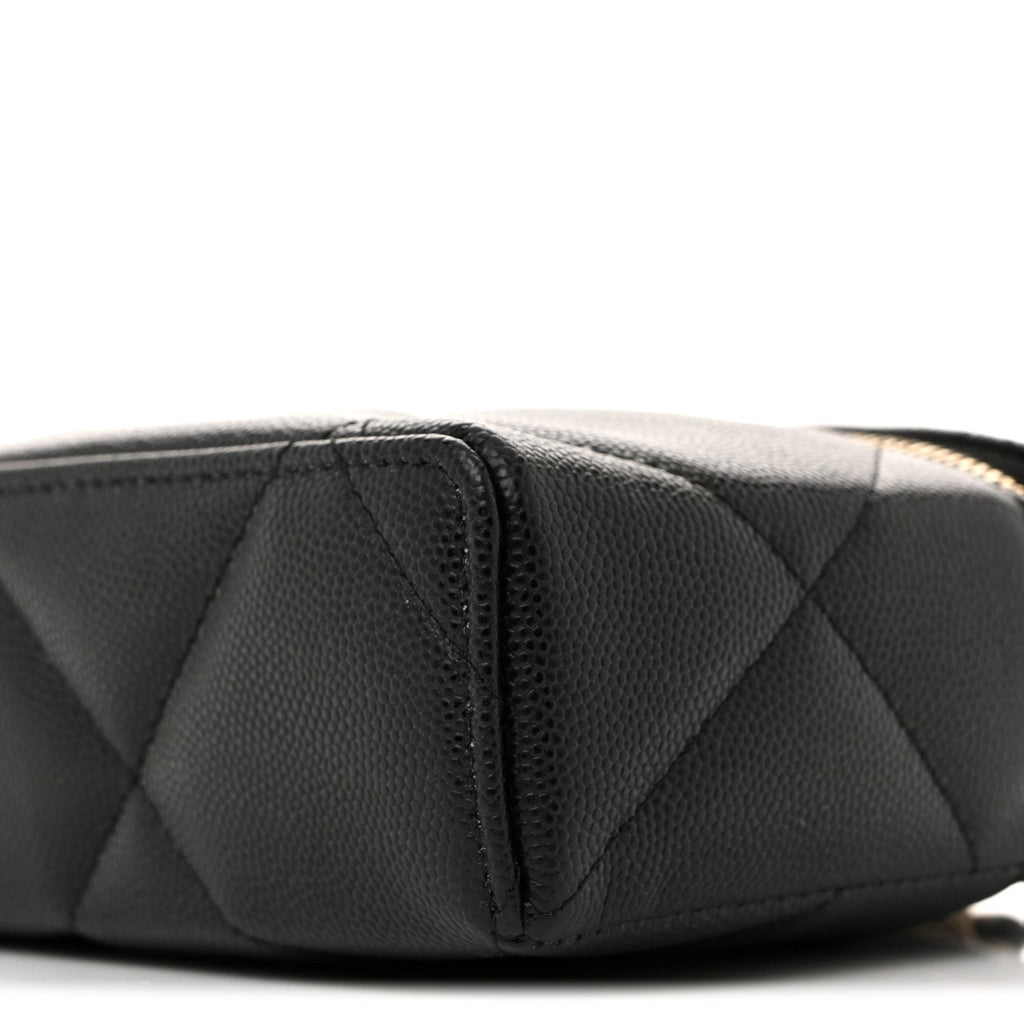 Caviar Quilted Top Handle Slim Vanity With Chain Black