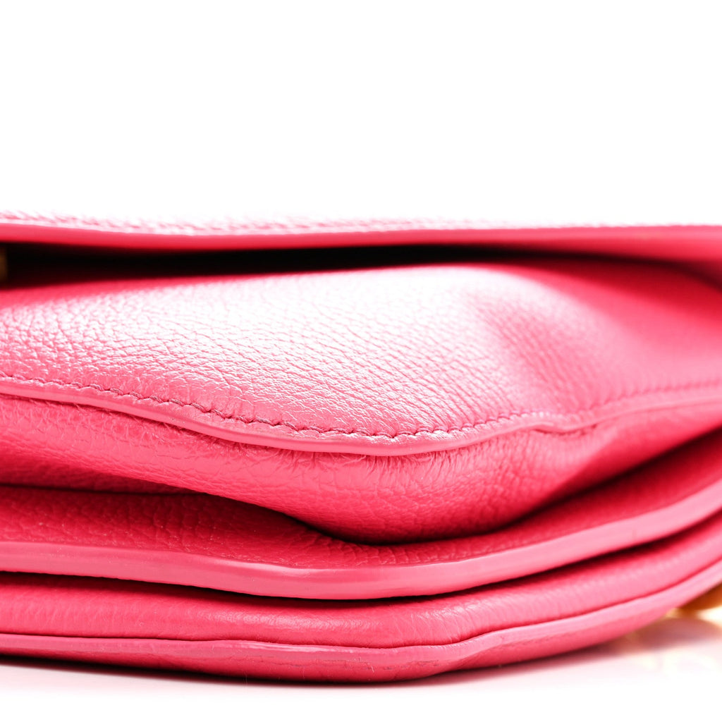 Calfskin Mount Envelope Bag Pink