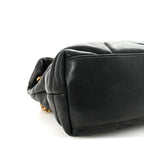 Lambskin Quilted Small Loulou Puffer Monogram Chain Satchel Black