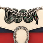 Calfskin Crystal Snake Embroidered Mini Dionysus Shoulder Bag Mystic White Hibiscus Red Blue Agata