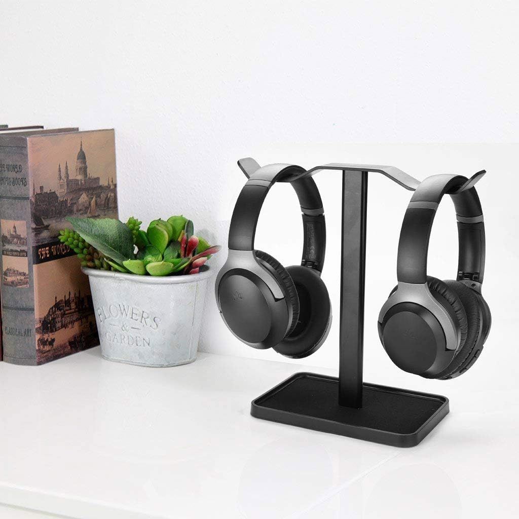 Dual Headphones Stand for Desk, Aluminum Alloy & Metal Gaming Headsets Holder Hanger