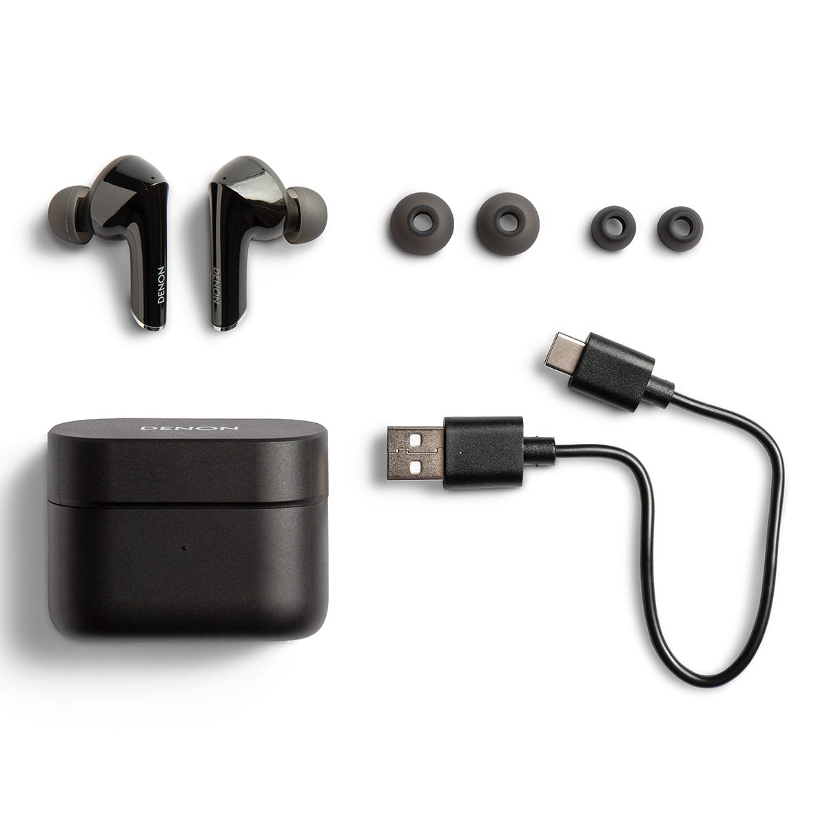 Denon AH-C830NCW True Wireless Earbuds with Active Noise-Cancellation (Black)