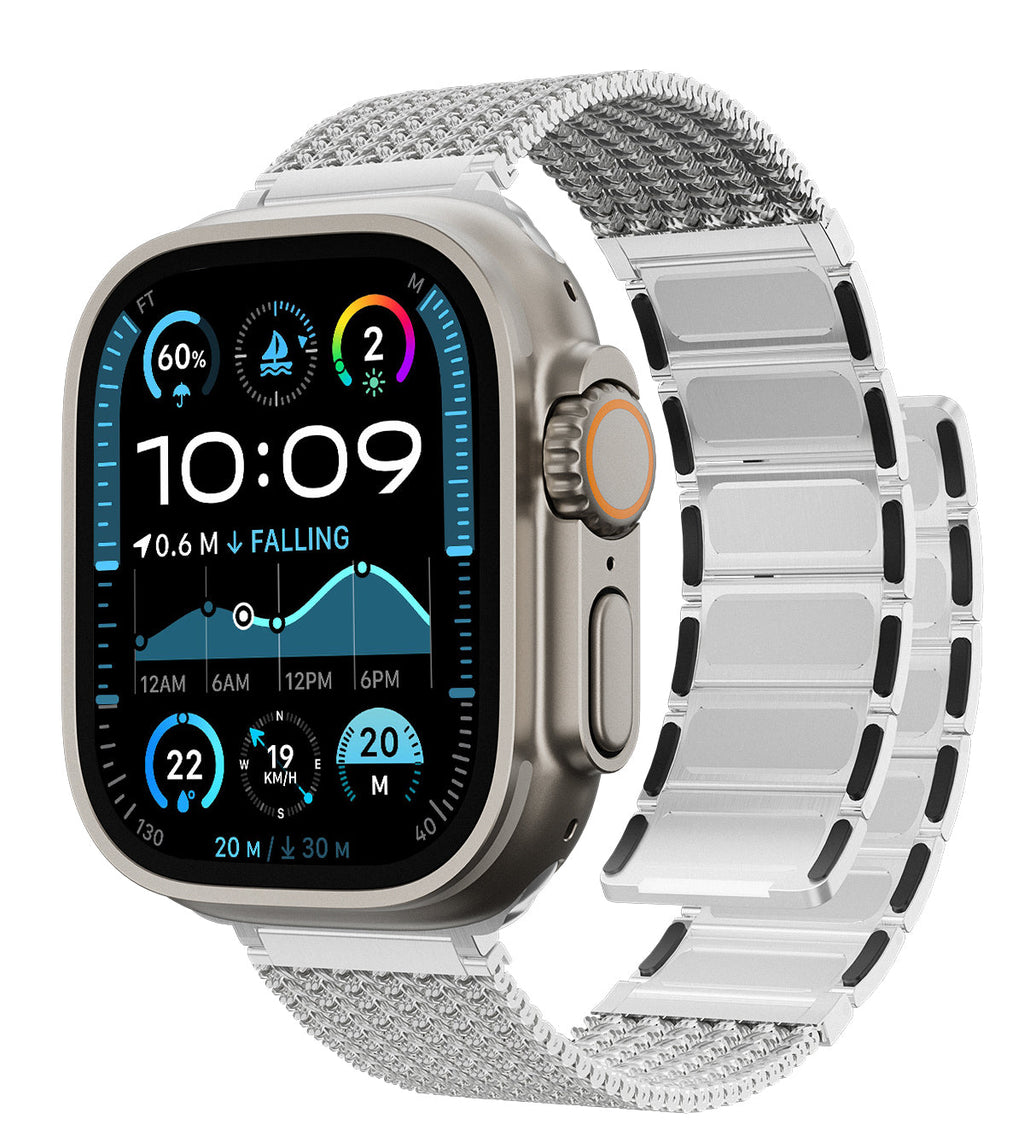 KUXIU Natural Stainless Steel Magnetic Apple Watch Band