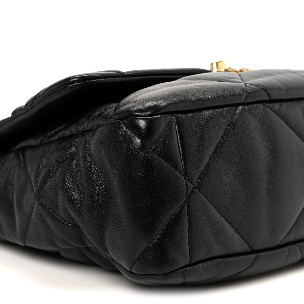 Goatskin Quilted Large Chanel 19 Flap Black