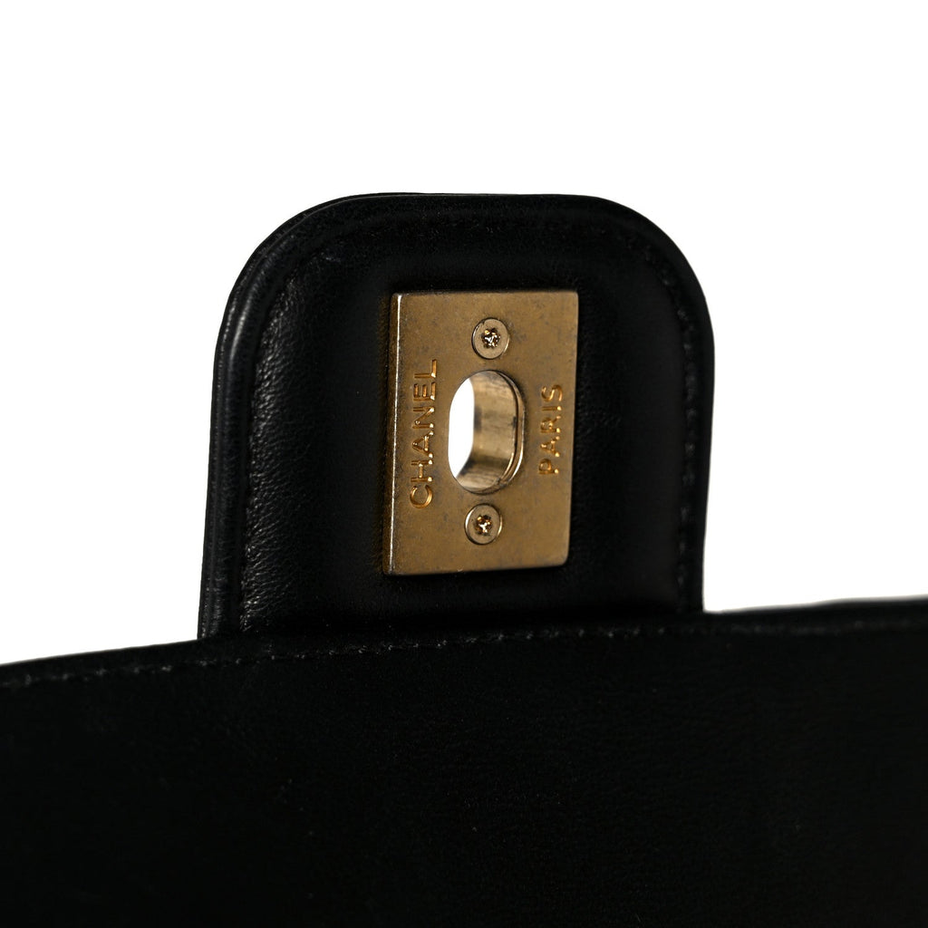 Lambskin Quilted Casino Chips Small Flap Black
