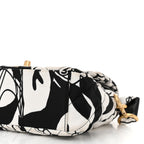 Canvas Printed Deer Coco Mini Single Flap White Black