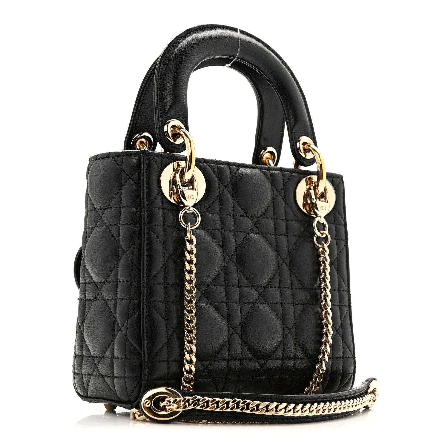 Lambskin Cannage Mini Lady Dior Black
