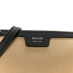 Canvas Calfskin Medium Lina Crossbody Bag Black Honey