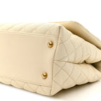 Caviar Quilted Small Coco Handle Flap White
