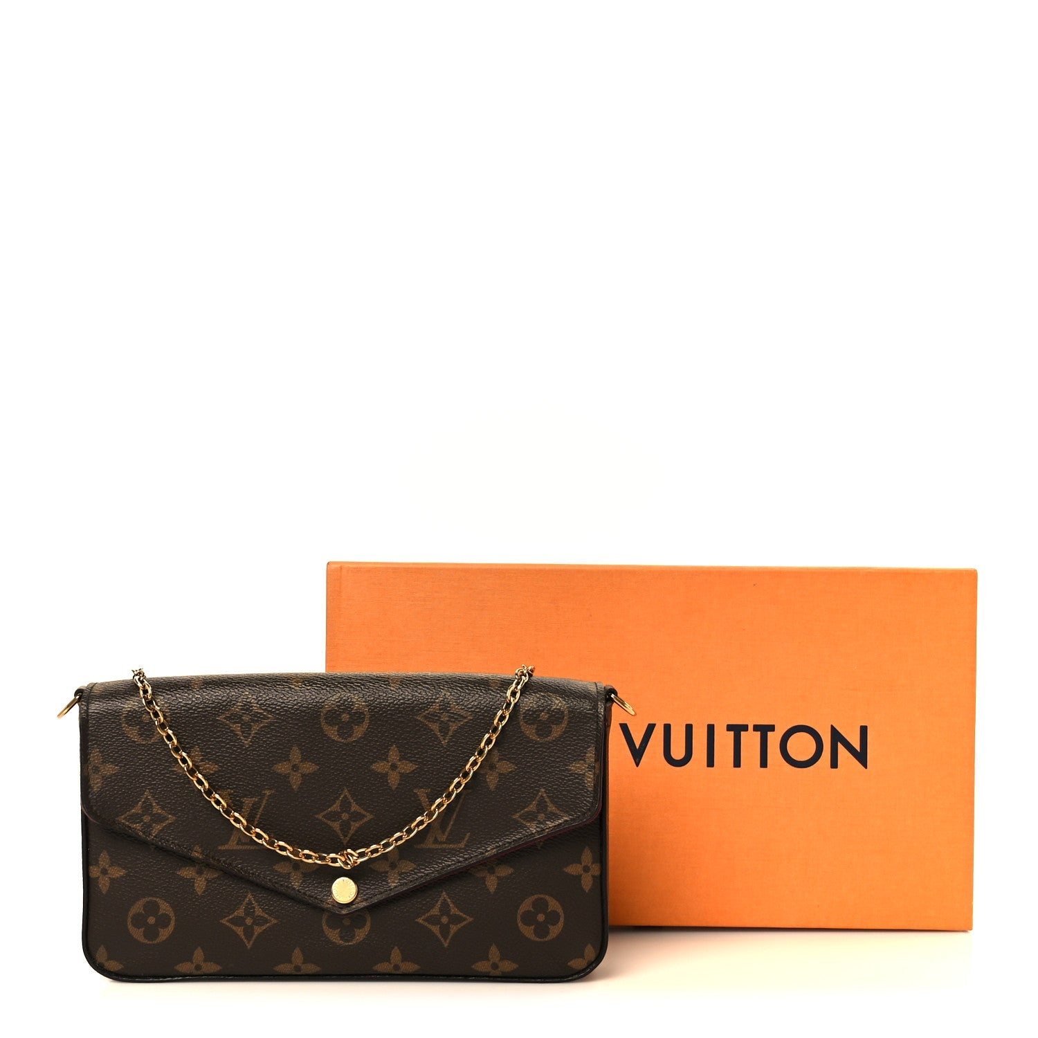 Monogram Pochette Felicie Chain Wallet Fuchsia