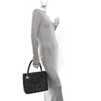 Caviar Quilted Medallion Tote Black