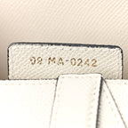 Grained Calfskin Saddle Bag White