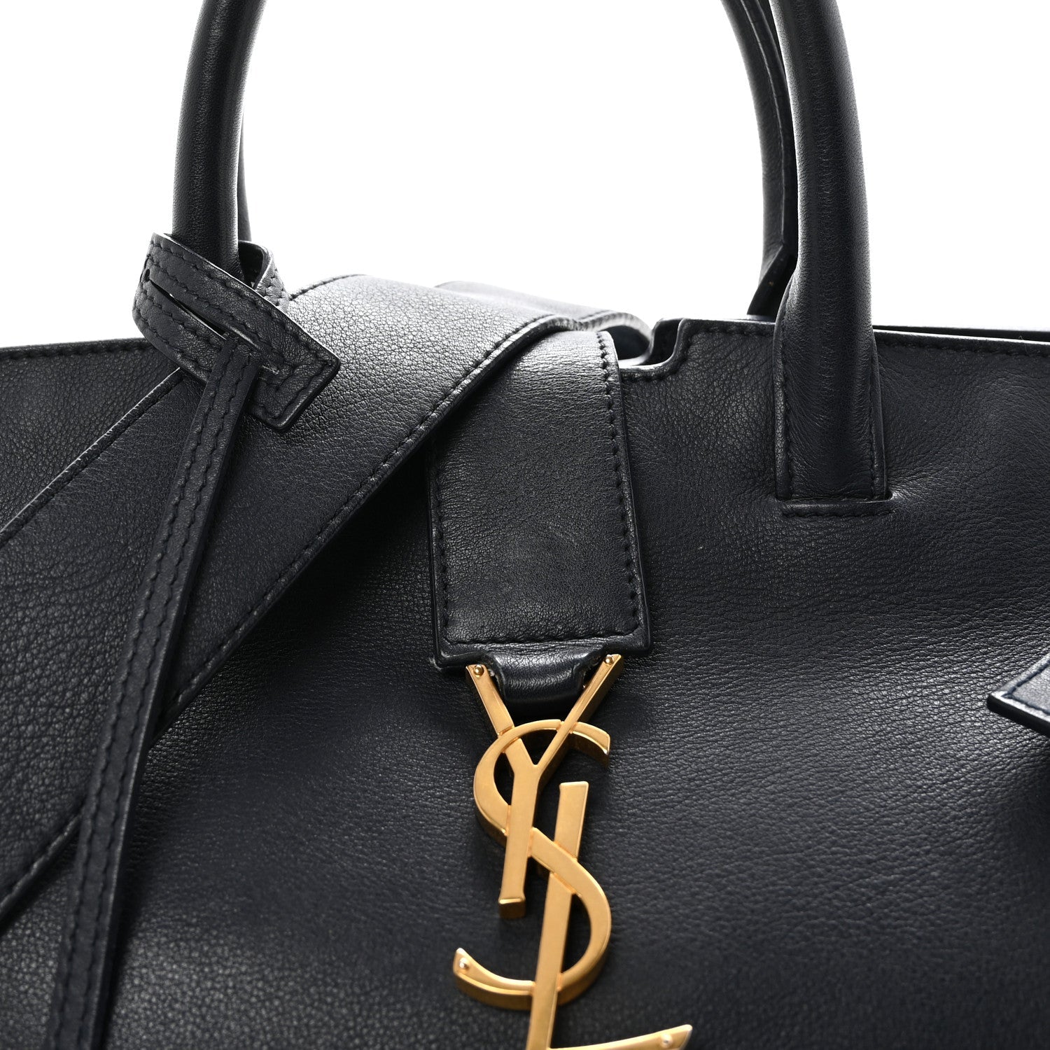 Calfskin Suede Small Monogram Downtown Cabas Navy Blue
