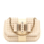 Calfskin Spikes Sweety Charity Shoulder Bag Beige