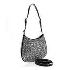 Satin Crystal Cleo Adjustable Strap Shoulder Bag Metal