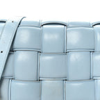 Nappa Maxi Intreccio Padded Cassette Crossbody Bag Ice