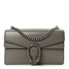 Pebbled Calfskin Small Dionysus Shoulder Bag Dusty Grey