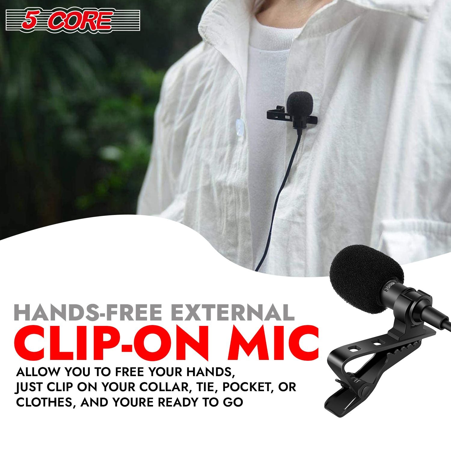 Professional Omnidirectional Lavalier Microphone 3.5mm Clip-On Lapel Mic for Smartphone DSLR Camera PC Interview Video Camcorders Audio Recorder CM Mob 2M