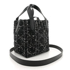 Tweed Cannage Small Vertical Toujours Black