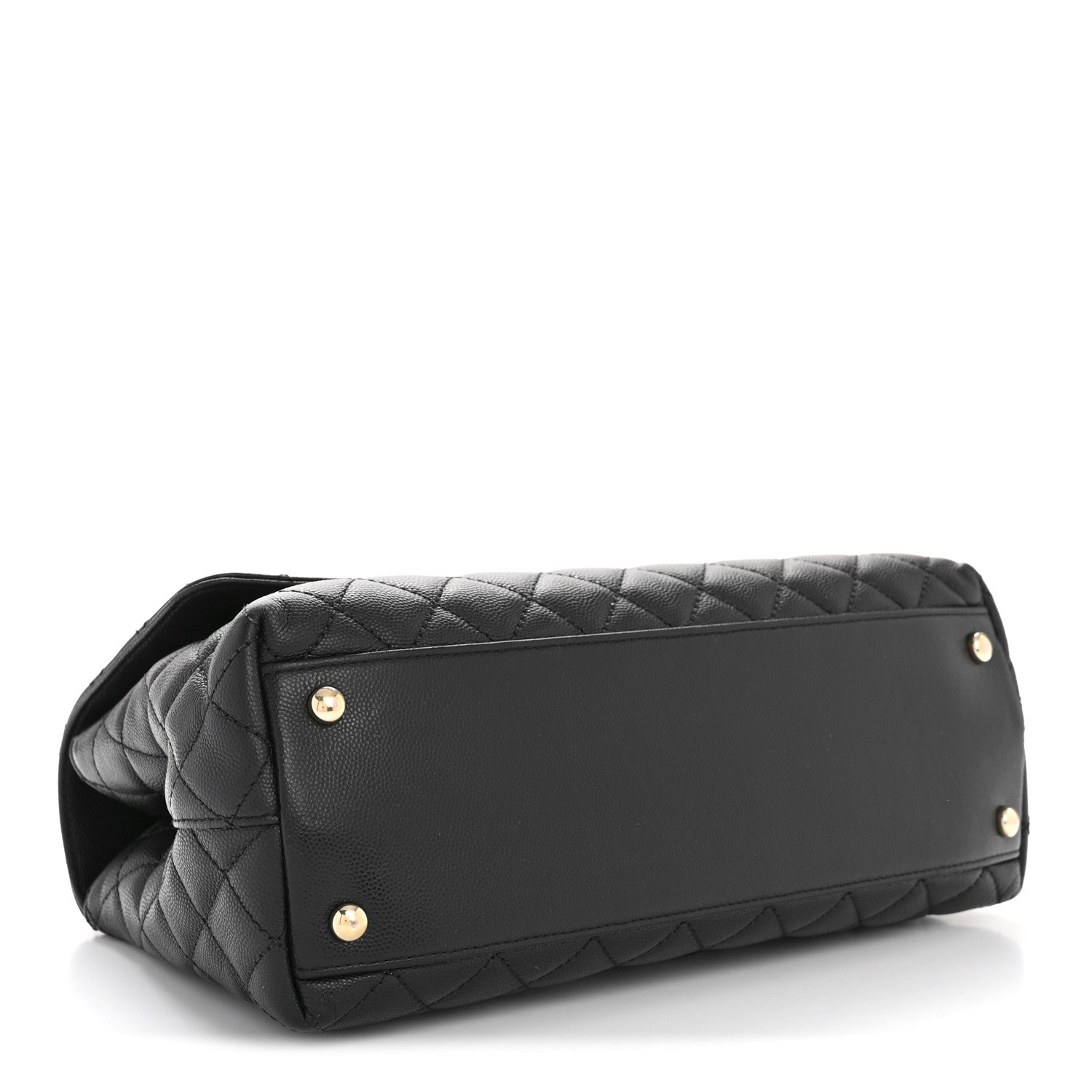 Caviar Quilted Small Coco Handle Flap Black