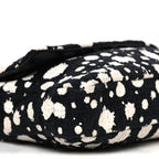 Tweed Paint Splatter Print Flap Black White