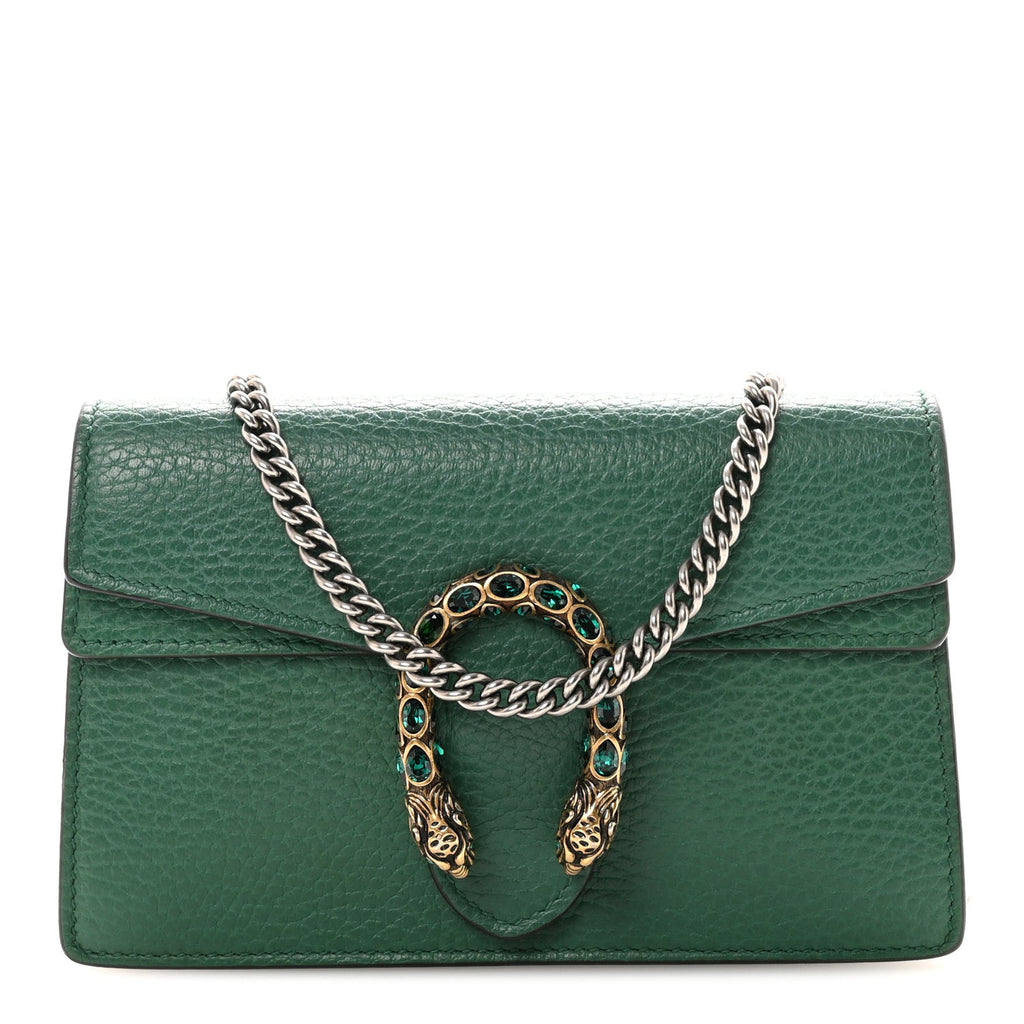 Dollar Calfskin Crystal Super Mini Dionysus Shoulder Bag Emerald