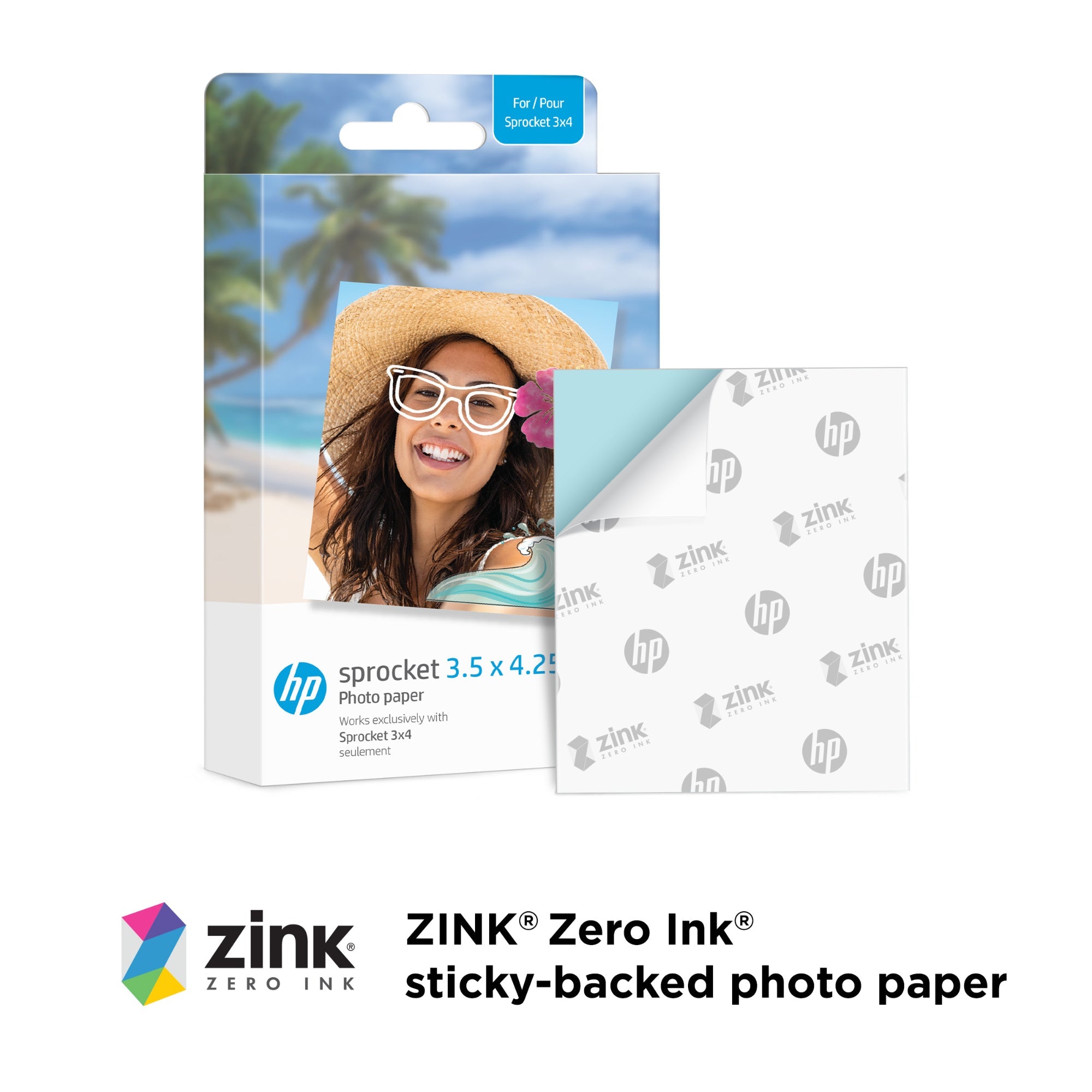 HP Sprocket 3.5 x 4.25” Zink Photo Paper Kit - 50 Pack Zink Paper, Case, Album, Markers & Stickers