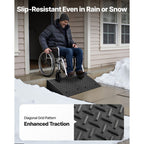Driveway Curb Ramp, 7000 lbs Load Capacity, 7 Inches Rise Height Heavy Duty Curbside Bridge Ramp with Drainage Tank for Wheelchairs, Strollers, Motorcycles, Cars, Lawn Mowers & Trailers, 2 Pack