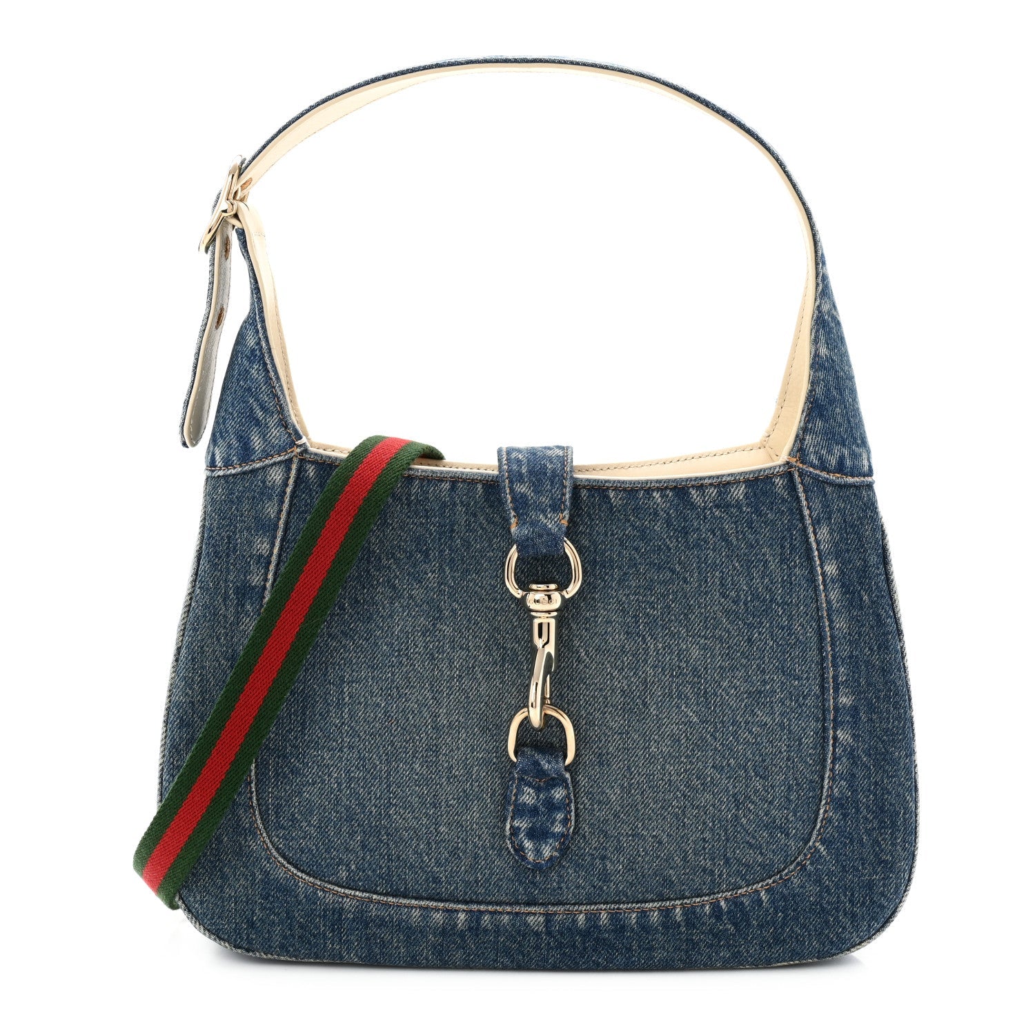 Denim Small Jackie Shoulder Bag Blue Denim