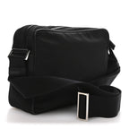 Re-Nylon Vela Saffiano Pocket Double Zip Shoulder Bag Black