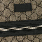 GG Supreme Monogram Flat Messenger Bag Beige Black New Acero