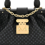 Calfskin Nanogram Embossed Clutch Black