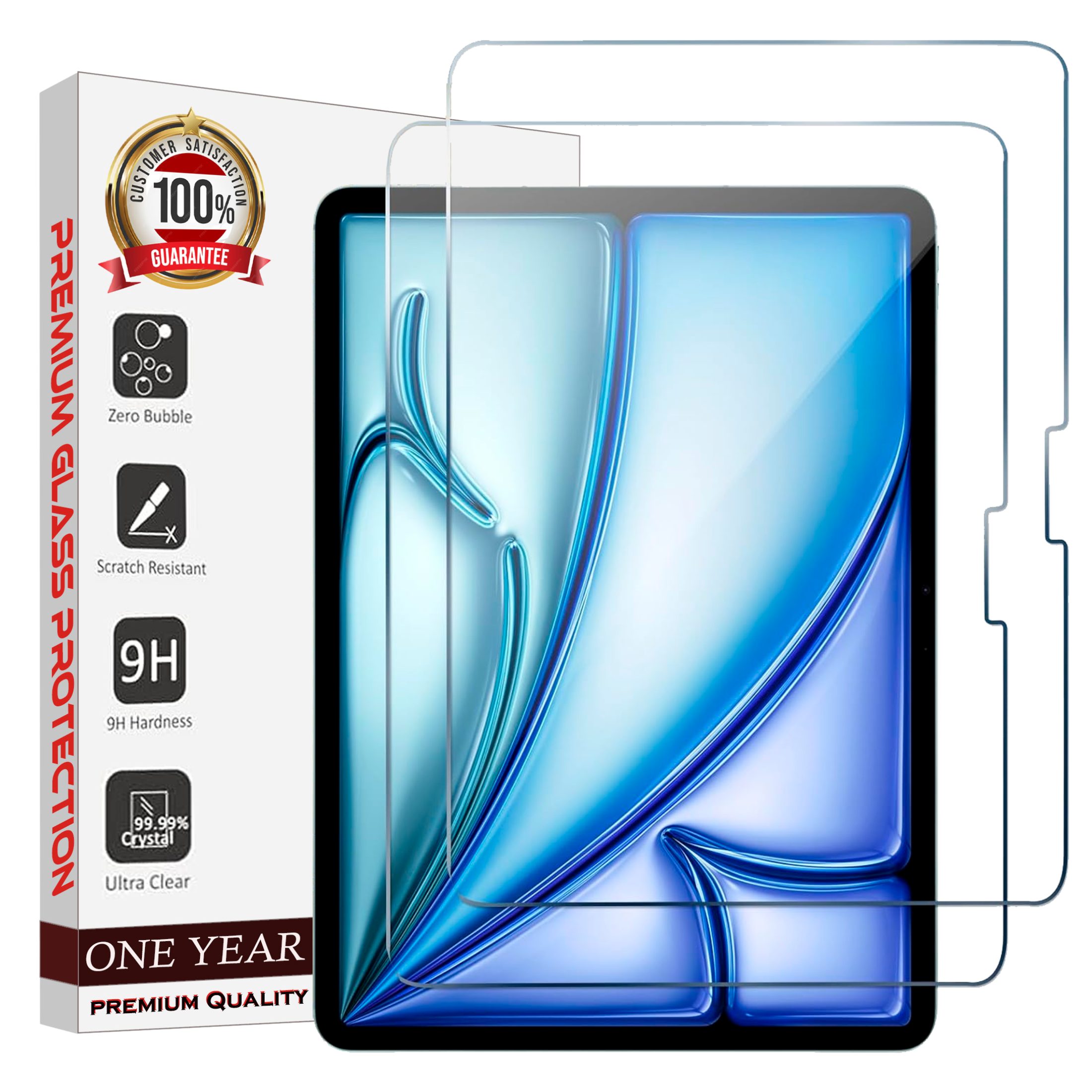 Entronix Clear Screen Protector Compatible with iPad Pro M4 11" (2024) - 2-Piece Combo