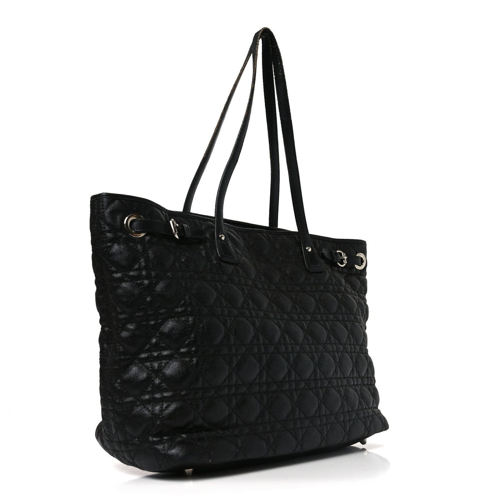 Coated Canvas Cannage Small Panarea Tote Black