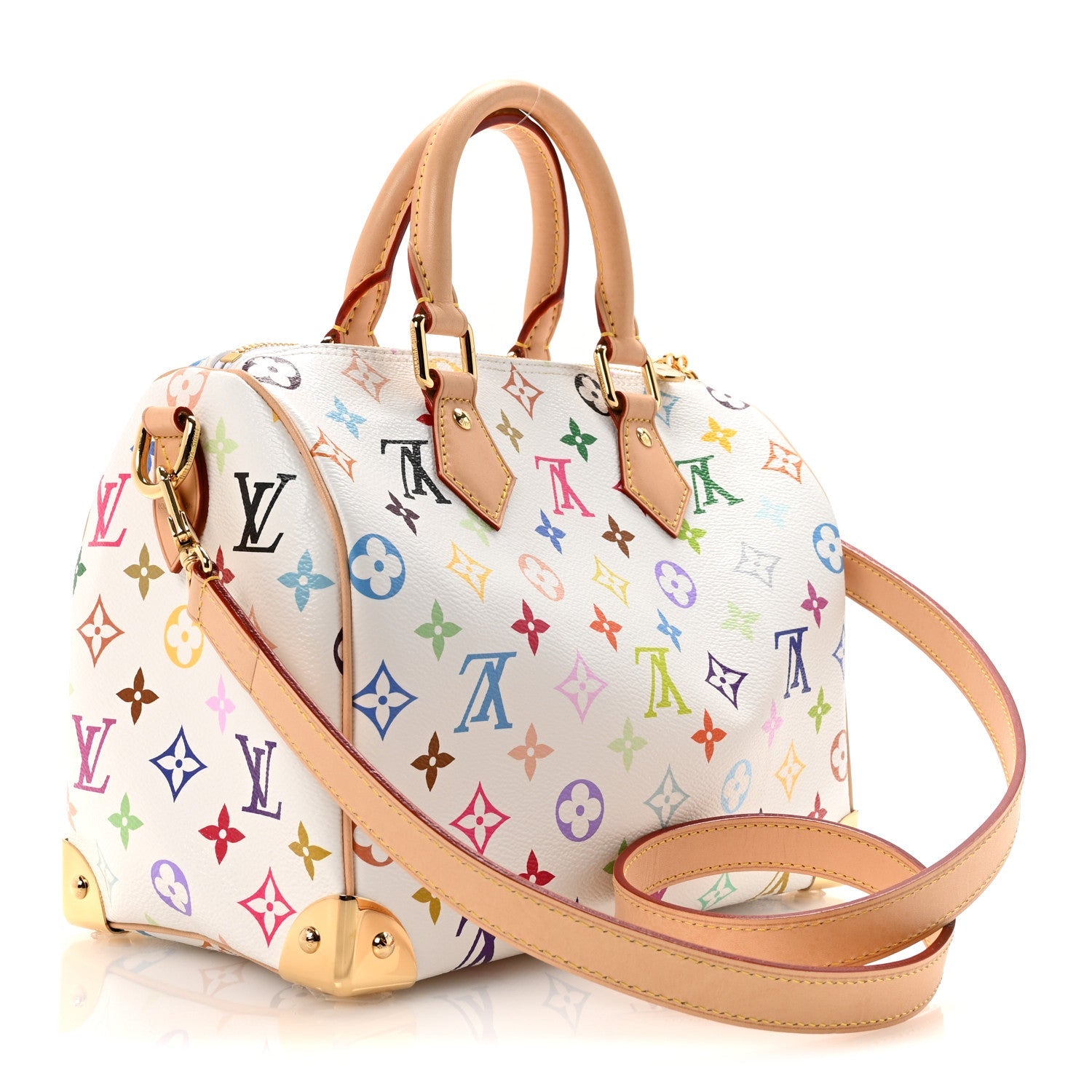 LV X TM Monogram Multicolor Speedy Bandouliere 25 White