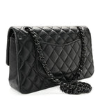Lambskin Quilted Medium Double Flap So Black
