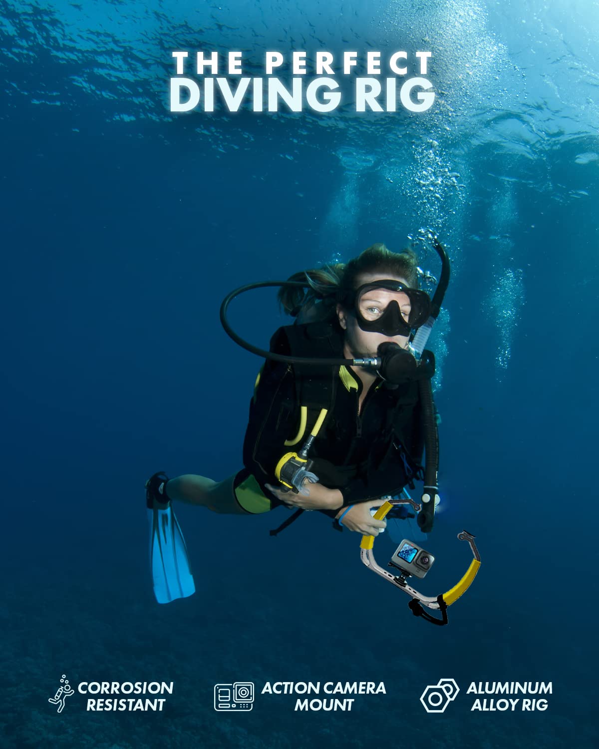 Movo GB-U80 Underwater Diving Rig for Action Cameras (XL Version)