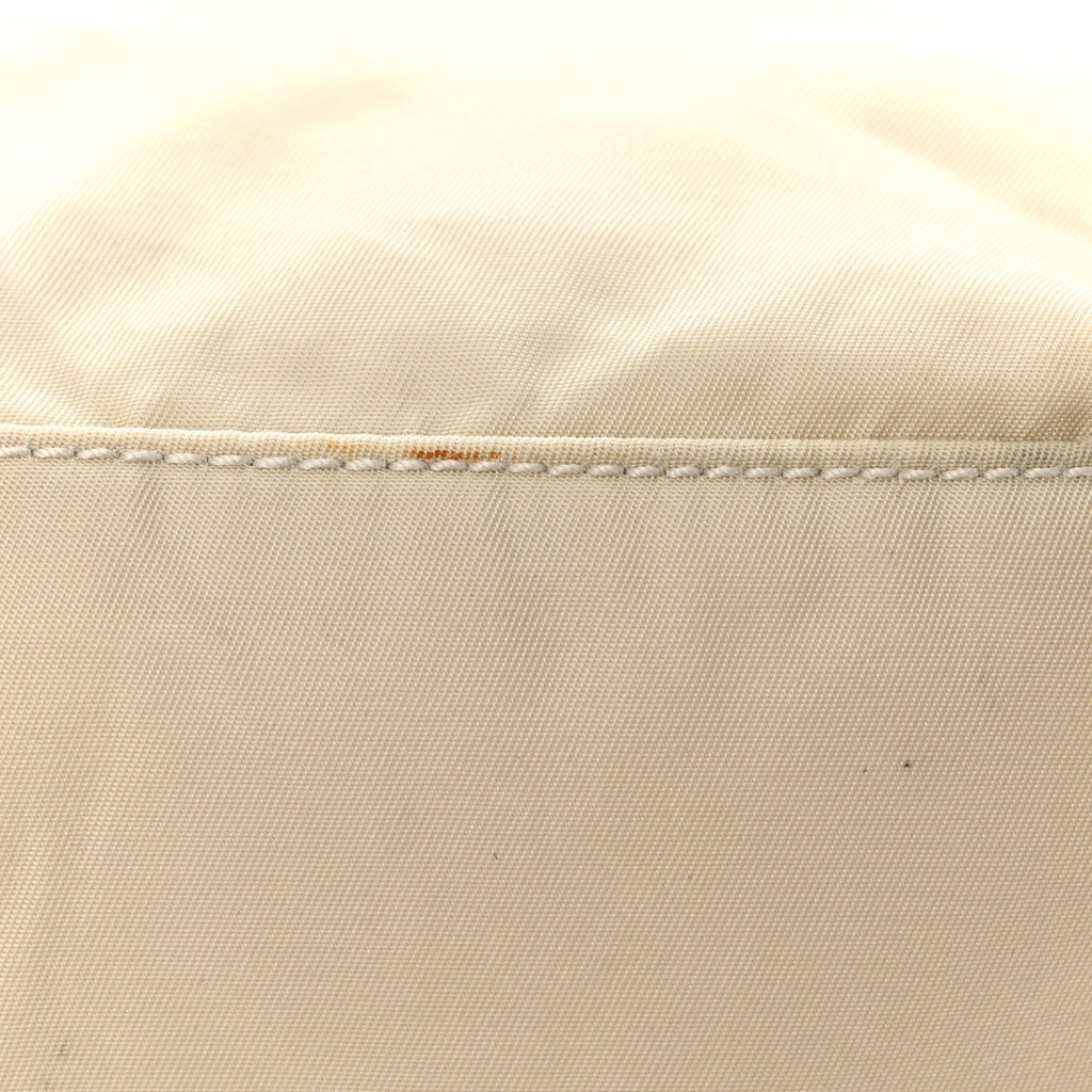 Tessuto Nylon Saffiano Shopping Tote White