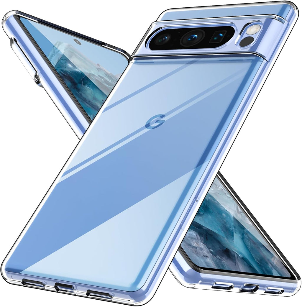 Entronix Case Compatible with Pixel 8 Pro - [Hard Back] Clear Cover