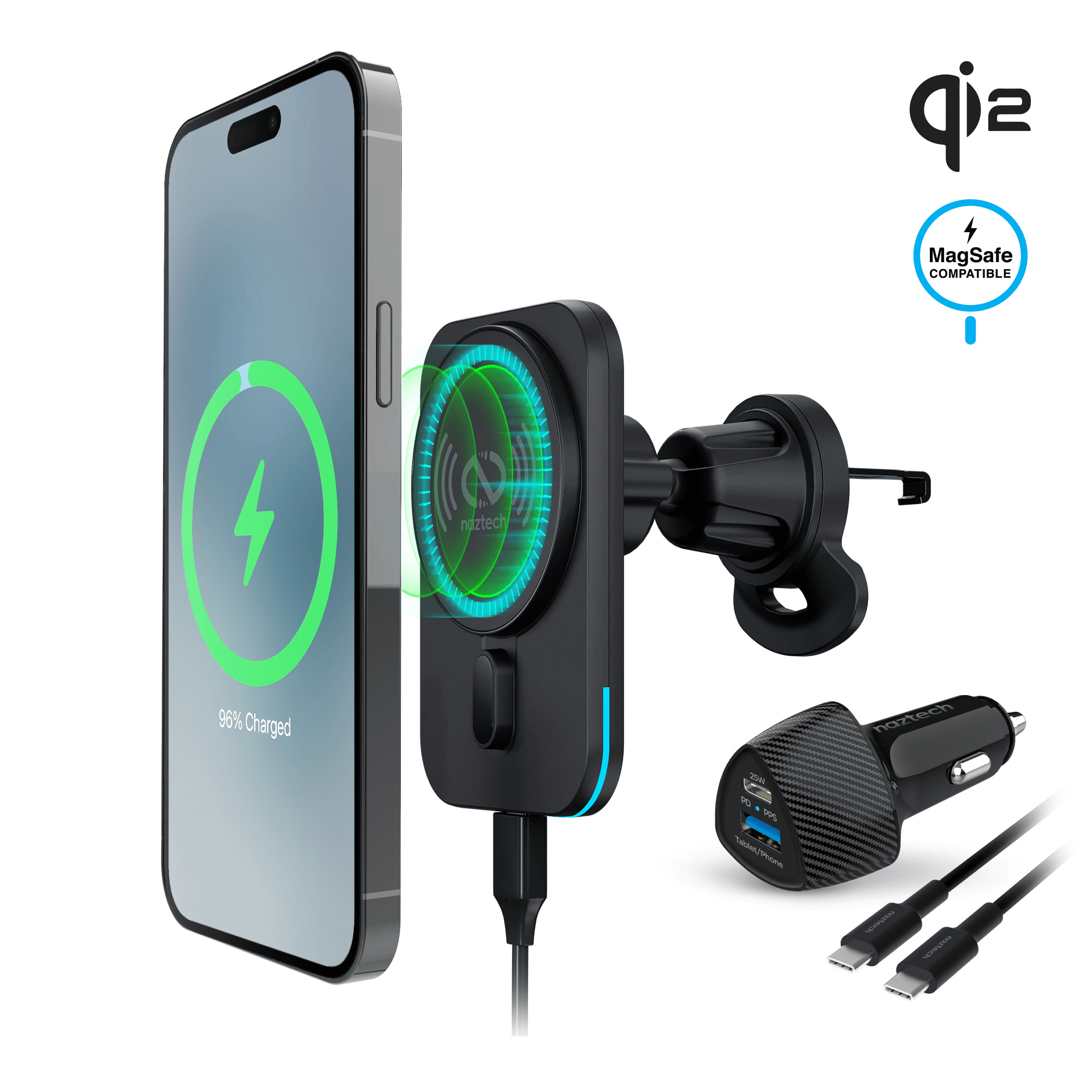MagLock CAR 15W Magnetic Wireless Fast Charging Vent Mount with Qi2
