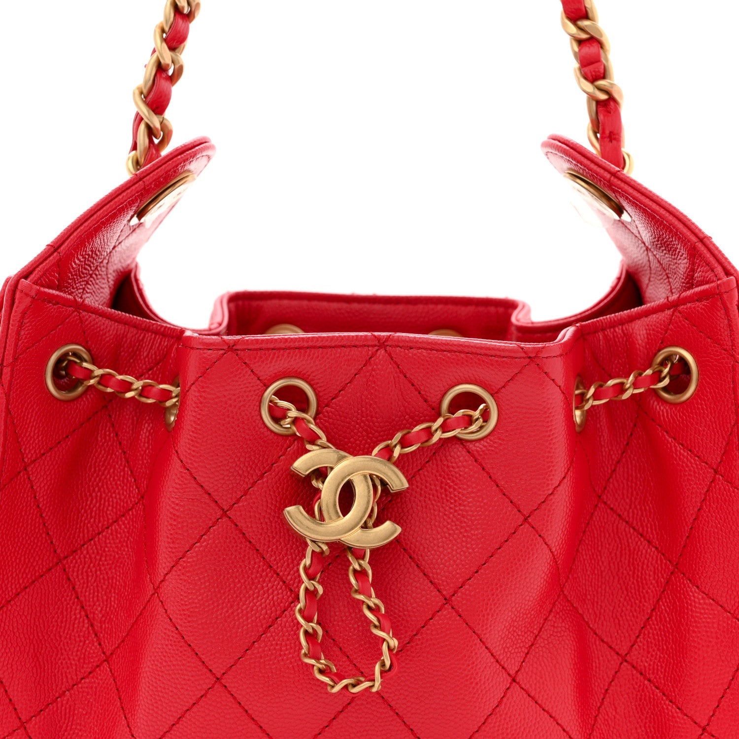 Caviar Quilted Mini Chanel 25 Handbag Red