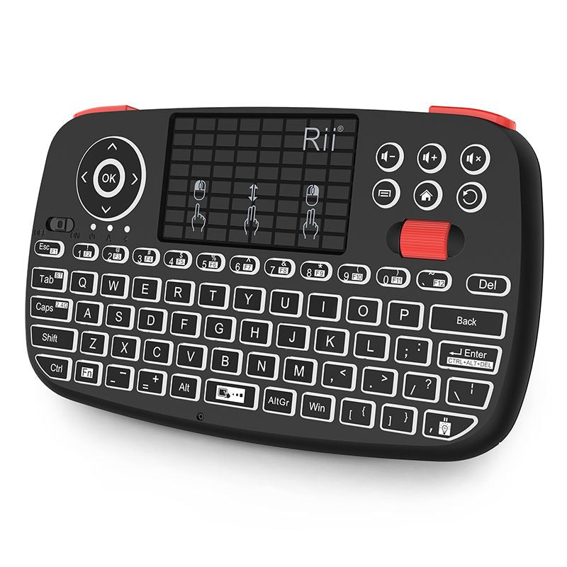 Mini Wireless Bluetooth Dual Mode Keyboard with Touchpad, Blacklit Portable Wireless Keyboard with 2.4G USB Dongle for Smartphone,PC