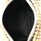Mesh Crystal Rhinestone Mini Heiress Pouch Porcelain