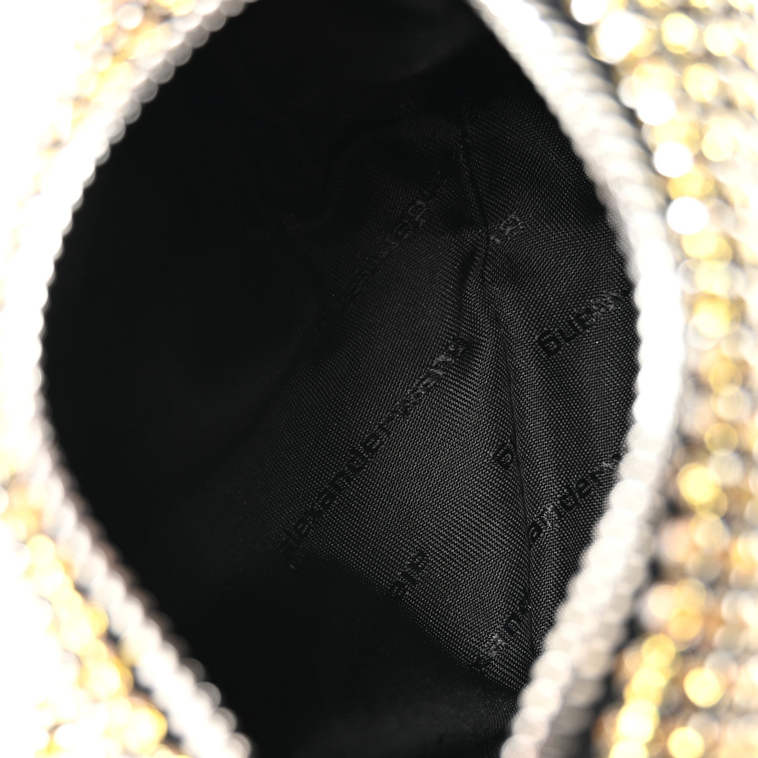 Mesh Crystal Rhinestone Mini Heiress Pouch Porcelain