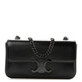 Shiny Calfskin Triomphe Chain Bag Black