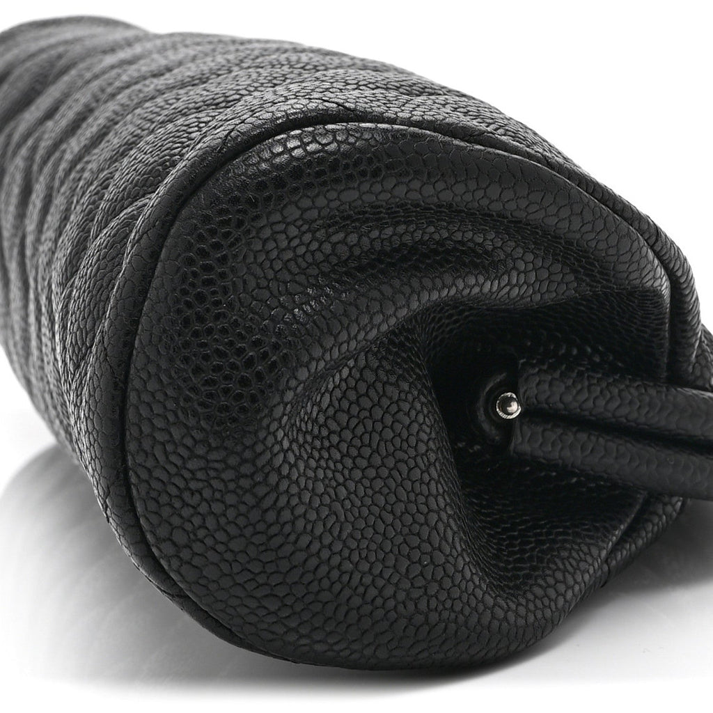 Caviar Quilted Timeless Clutch Black