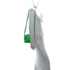 Lambskin Maxi Intrecciato Mini Cassette Camera Bag Parakeet